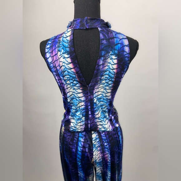 Jumpsuit Julian Chang Purple and Blue White Medium - Picture 9 of 12